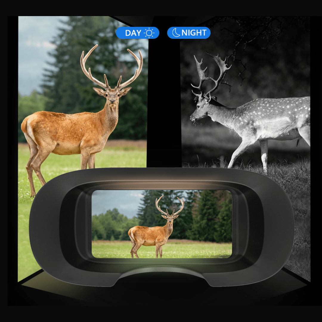 Binoclu digital profesional Taggo.ro cu vedere nocturnă 4K, zoom 8X, ecran LCD și acumulator, pentru vânătoare verde.