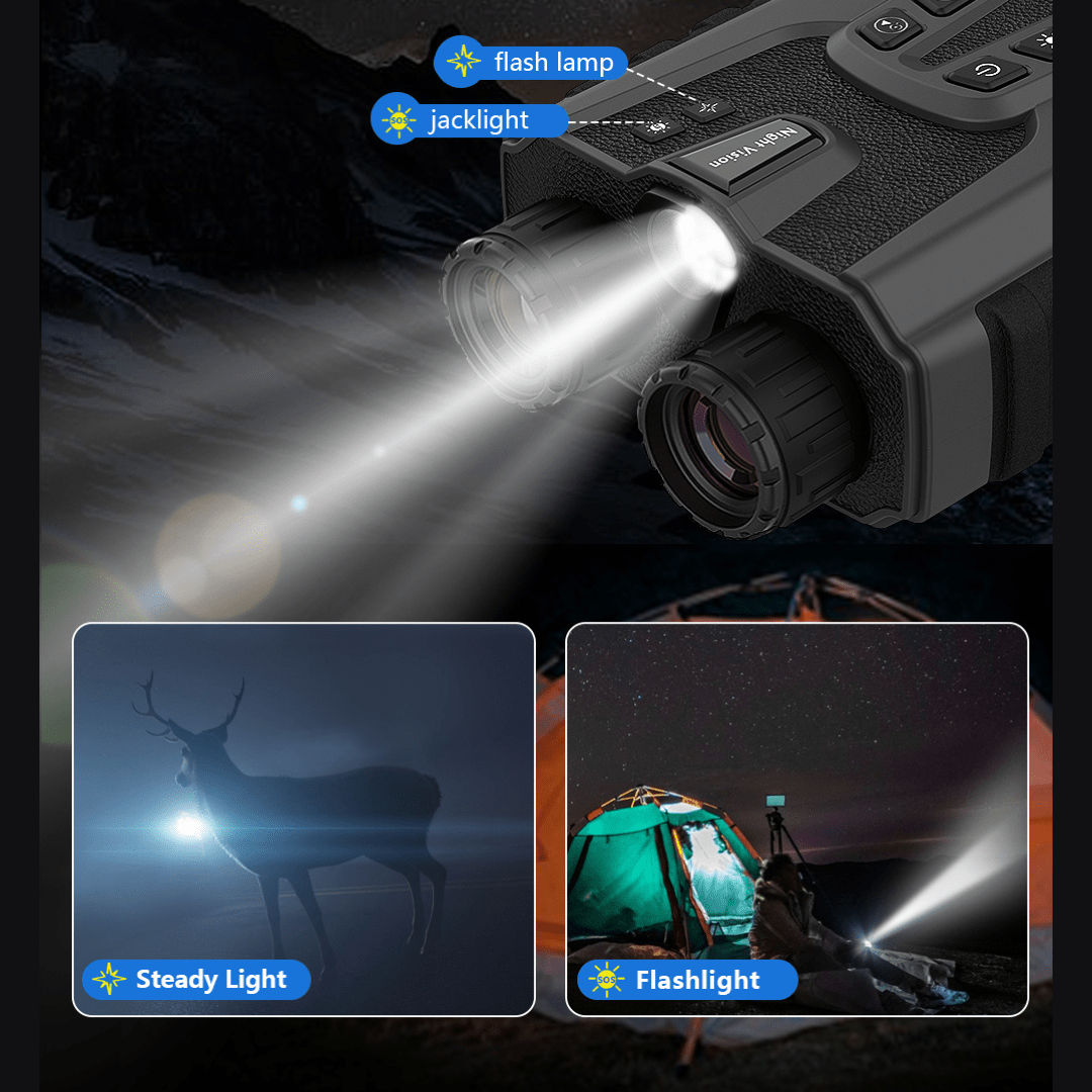 Binoclu digital profesional Taggo cu vedere nocturnă 4K, zoom 8X, ecran LCD și acumulator, în culoare verde pentru vânătoare.