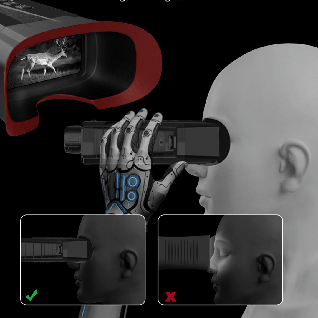 Binoclu digital profesional Taggo.ro cu vedere nocturnă 4K, zoom 8X, ecran LCD și autonomie, pentru vânătoare și observare.