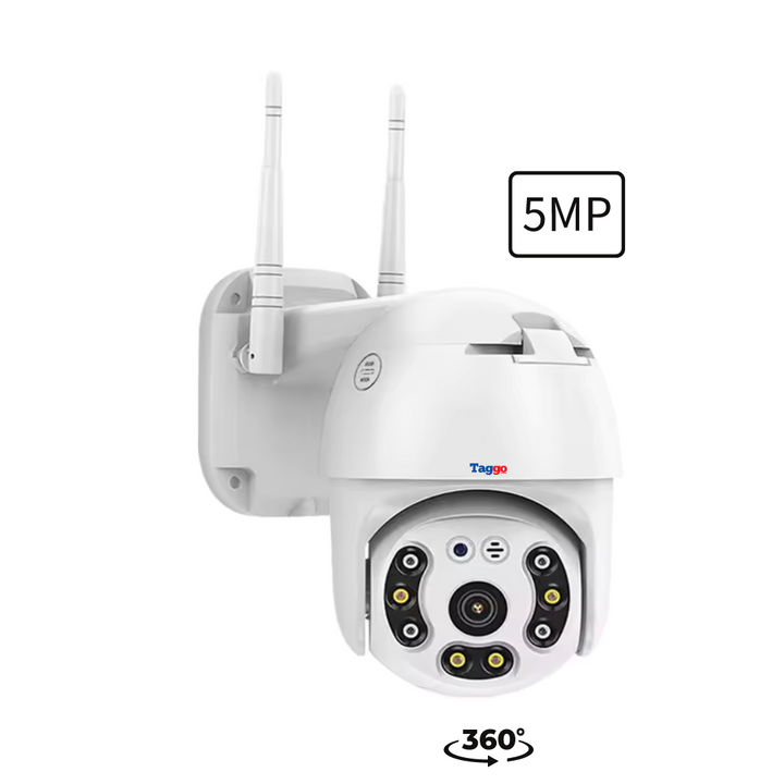 Camera Supraveghere WIFI, 5MP, Rezistenta La Apa, Rotire 360, Detectie Forma Umana, Notificare pe telefon - Taggo.ro