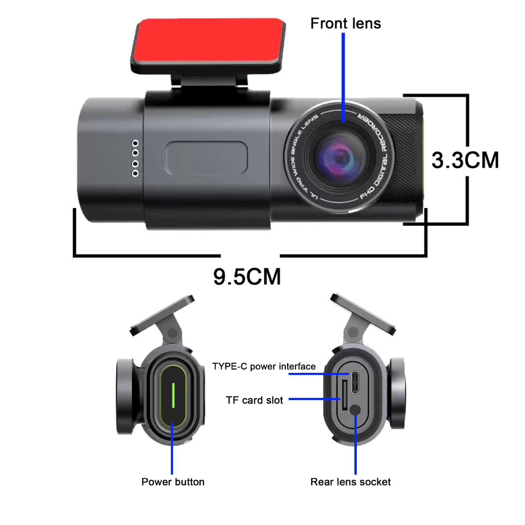 Camera auto 4K cu ecran LCD, cameră spate 1080P, DVR WiFi, vizionare nocturnă și monitorizare parcare 24h.