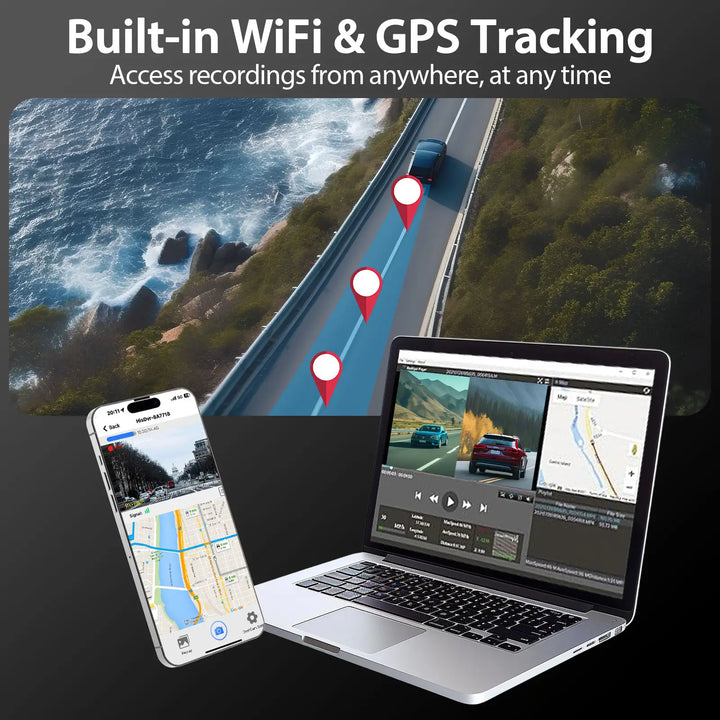 Camera Auto K26S 4K + camera spate 2.5K, WDR, WiFi si GPS integrat, 3,16" IPS, Senzor G - Taggo.ro