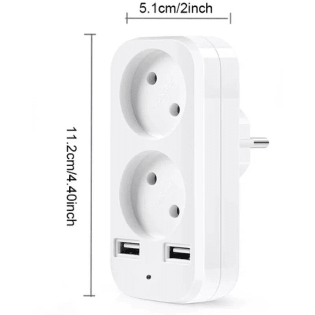 Camera spion în adaptor dublu Wi-Fi Taggo, Full HD, vizualizare în timp real, pentru inspecții industriale și securitate.