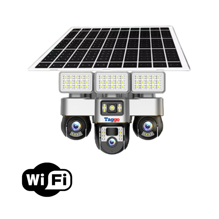 Camera de Supraveghere cu Panou Solar, Conexiune WiFi, 12MP, Detectie miscare, Vedere pe Timp de Noapte, Urmarire Miscare Umana, Rezistent la Apa/Intemperi, Comunicare Bidirectionala - Taggo.ro