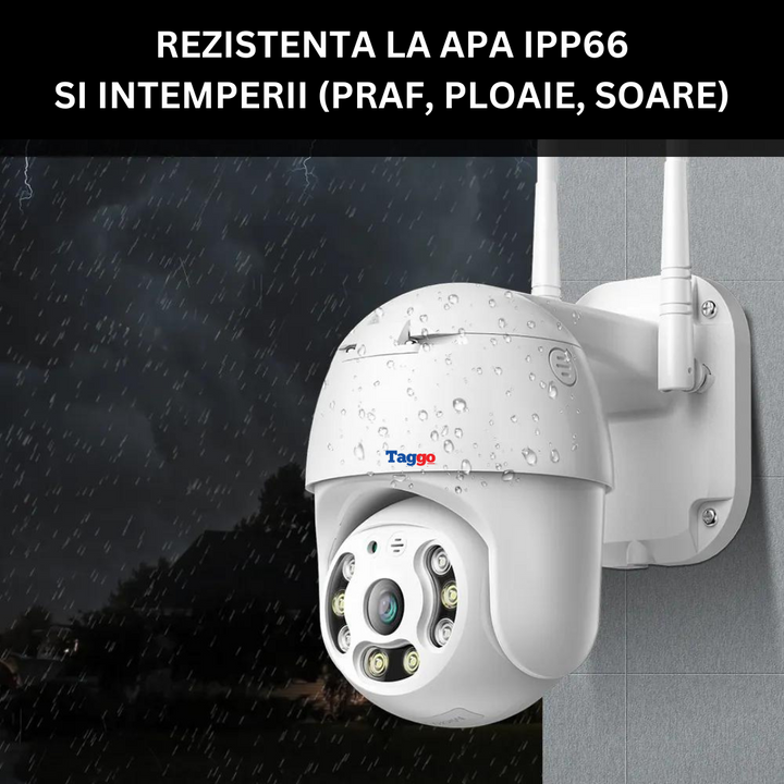 Camera Supraveghere WIFI, 5MP, Rezistenta La Apa, Rotire 360, Detectie Forma Umana, Notificare pe telefon - Taggo.ro