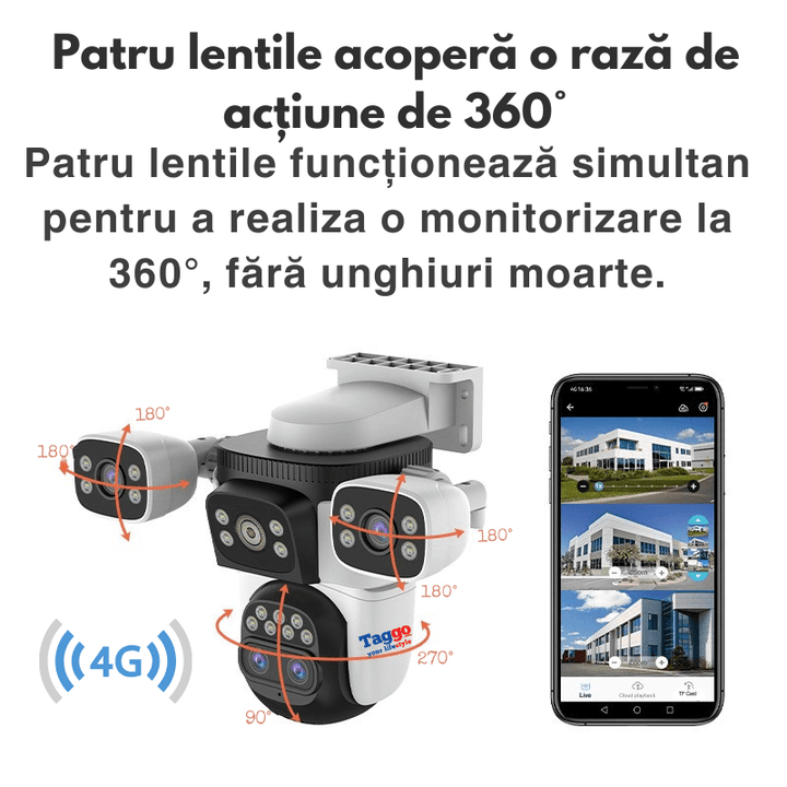 8100 ❷ Camera Supraveghere 4G Crocodil 16MP – Zoom 10X, Vedere Nocturna