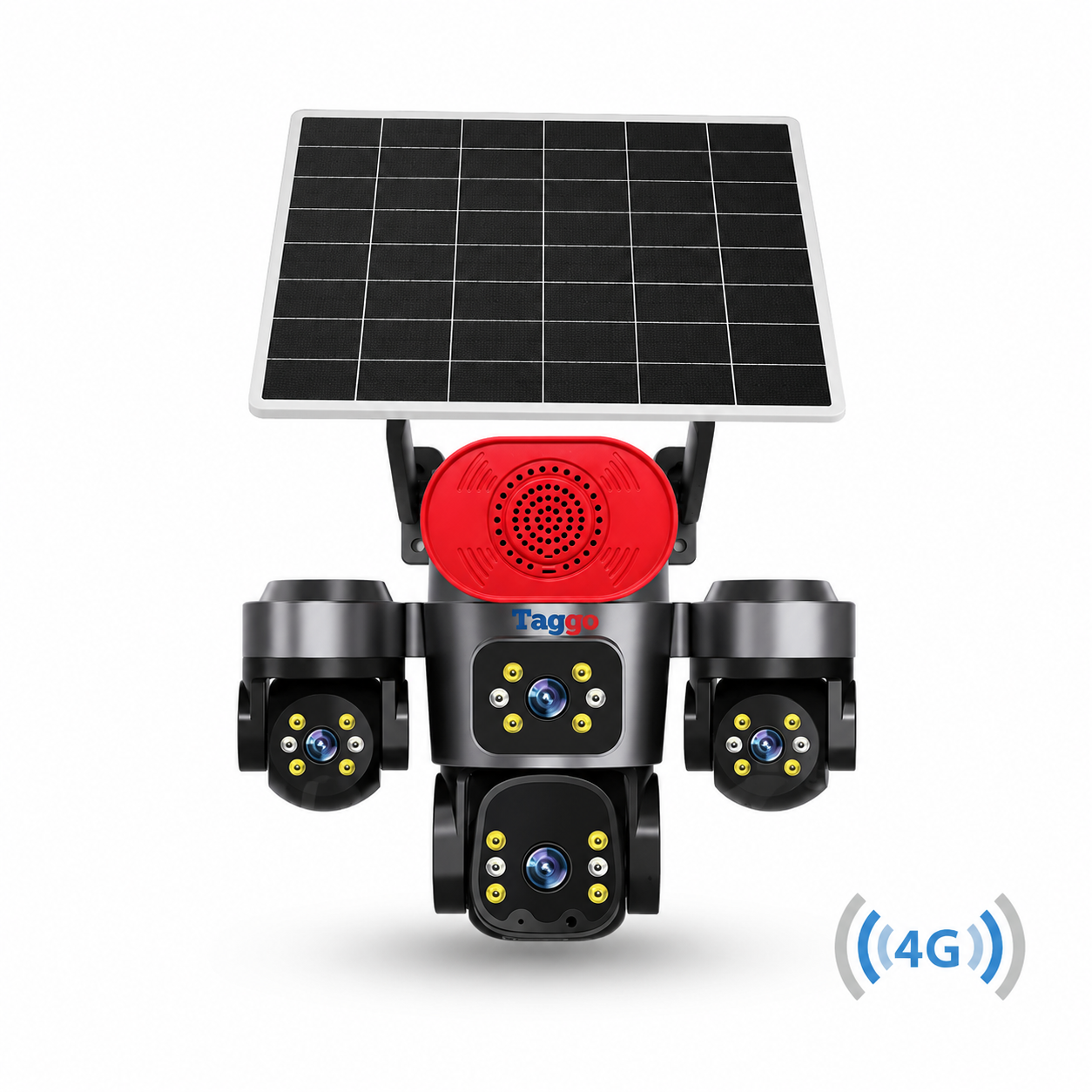 Camera de Supraveghere 4 Lentile, 16MP,  Panou Solar, Conexiune 4G, Control din Aplicatie, Viziune Colora si IR, Comunicare Bidirectionala, Protectie IP66