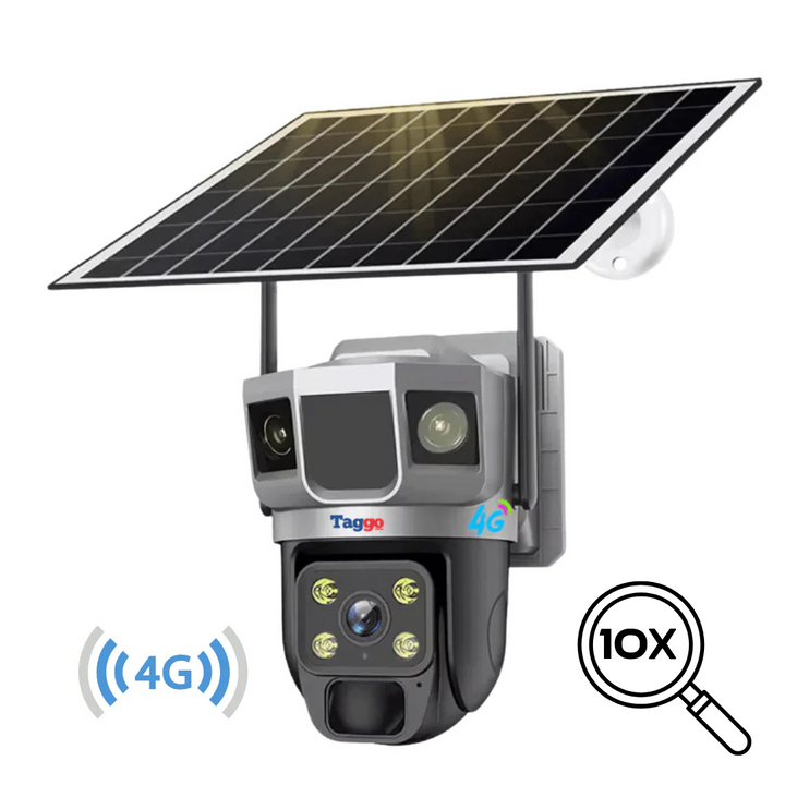 Camera de Supraveghere Solara 4G Cartela SIM, Online 24h, 5 MP, Zoom 10X, Full HD, Panou Solar 10W Rezistenta La Apa IP 66, Card 64GB - Taggo.ro