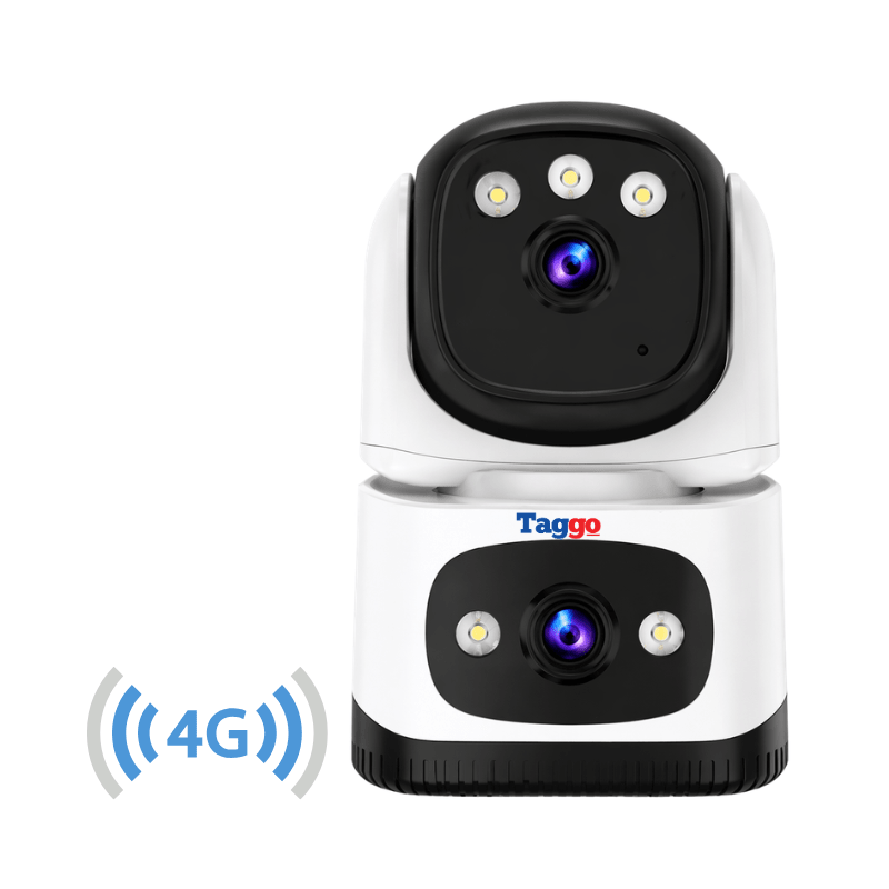 Camera supraveghere interior Taggo cu conexiune 4G, 2 lentile, rezoluție 6MP, detectare persoane și vedere nocturnă