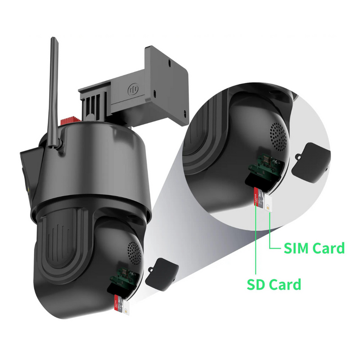 Camera Supraveghere cu Panou Solar si Conexiune WIFI, Rezolutie 9K ULTRA HD, Zoom Optic 100X, 5 Lentile, PTZ Exterior, 24/7 - Taggo.ro