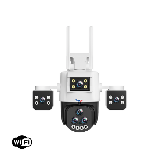 Camera de supraveghere WIFI 10K, 20MP, Zoom 20X, 5 lentile, Control din aplicatie, Comunicare bidirectionala, Urmarire automata