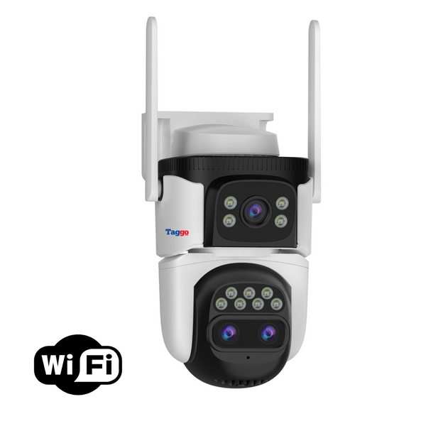 Camera de Supraveghere WIFI, 3 lentile, 6K 12MP, Auto Zooming 10x hybrid, Notificari, Control din Aplicatie, Urmarire Automata - Taggo.ro