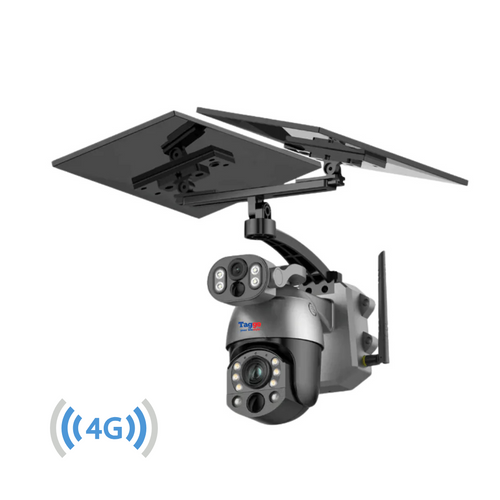 Camera Supraveghere 4G 4K Ultra HD 50X Optical ZOOM, Dual lens, Incarcare Solara Panou, Rotire Din Aplicatie, Rezistenta La Apa IP 66, Card Memorie 128 GB