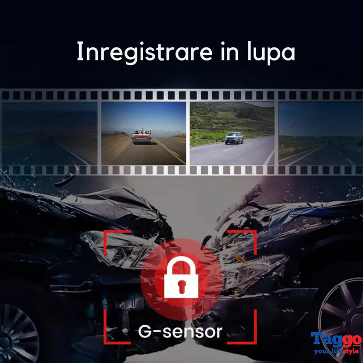 Camera Auto K26S 4K + camera spate 2.5K, WDR, WiFi si GPS integrat, 3,16" IPS, Senzor G - Taggo.ro
