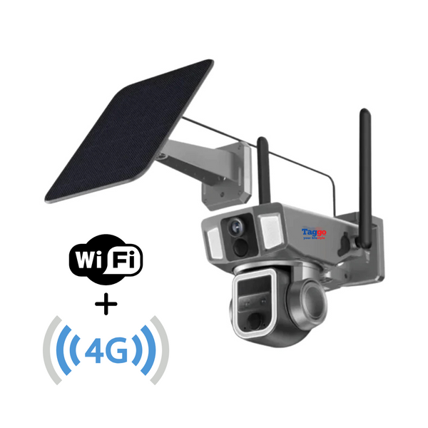 Camera Supraveghere 4G si WIFI 2K Ultra HD, Triple Lens, 10X Optical ZOOM, Incarcare Solara, Rotire Din Aplicatie, Rezistenta La Apa IP 66, Card Memorie 128 GB