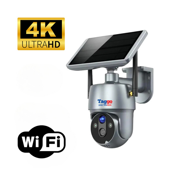 Camera Supraveghere Exterior Wireless 4K Ultra HD, 8MP, Incarcare Solara, Rotire Din Aplicatie, Rezistenta La Apa IP 66