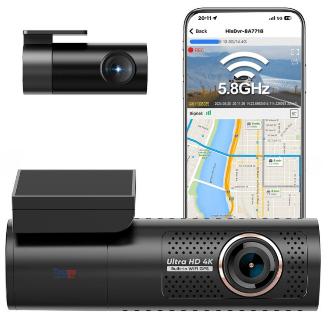 Camera auto 4k + camera spate 1080P DVR WiFi, GPS, Vizionare nocturna, Senzor GC4653 - Taggo.ro