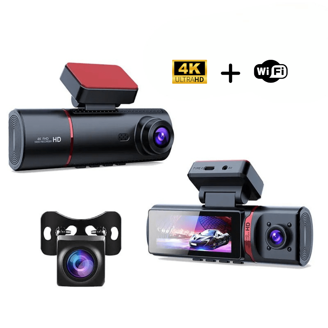 Camera auto J05 4k + camera interior 720P + camera spate 720P, WiFi - Taggo.ro