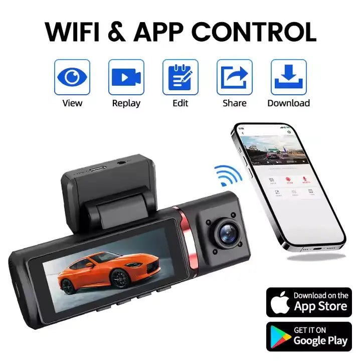 Camera auto J05 4k + camera interior 720P + camera spate 720P, WiFi - Taggo.ro