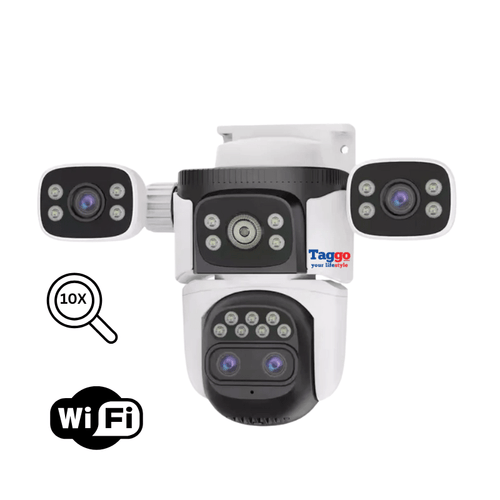 Camera Supraveghere WiFi 12MP – Zoom 10X, Vedere Nocturna Color, Audio Bidirectional, Detectie Miscare si Urmarire Automata, Multi lens