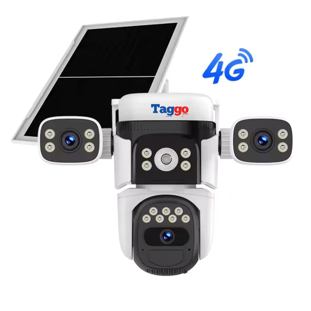 Camera crocodil solar 4G multi - lentile, 12MP, panou solar, stocare in cloud si SD, Rezistenta la apa IP66, Urmarire persoane - Taggo.ro