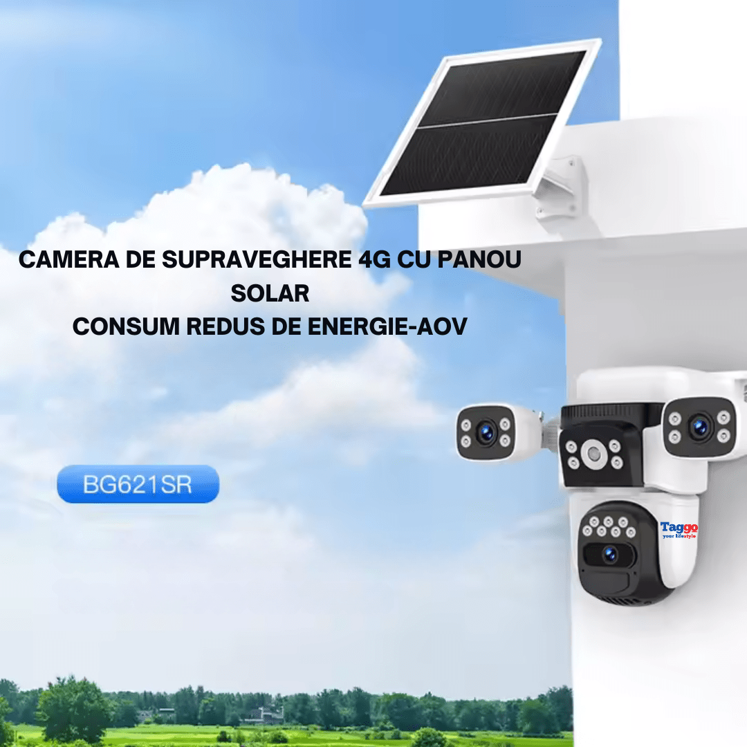 Camera crocodil solar 4G multi - lentile, 12MP, panou solar, stocare in cloud si SD, Rezistenta la apa IP66, Urmarire persoane - Taggo.ro