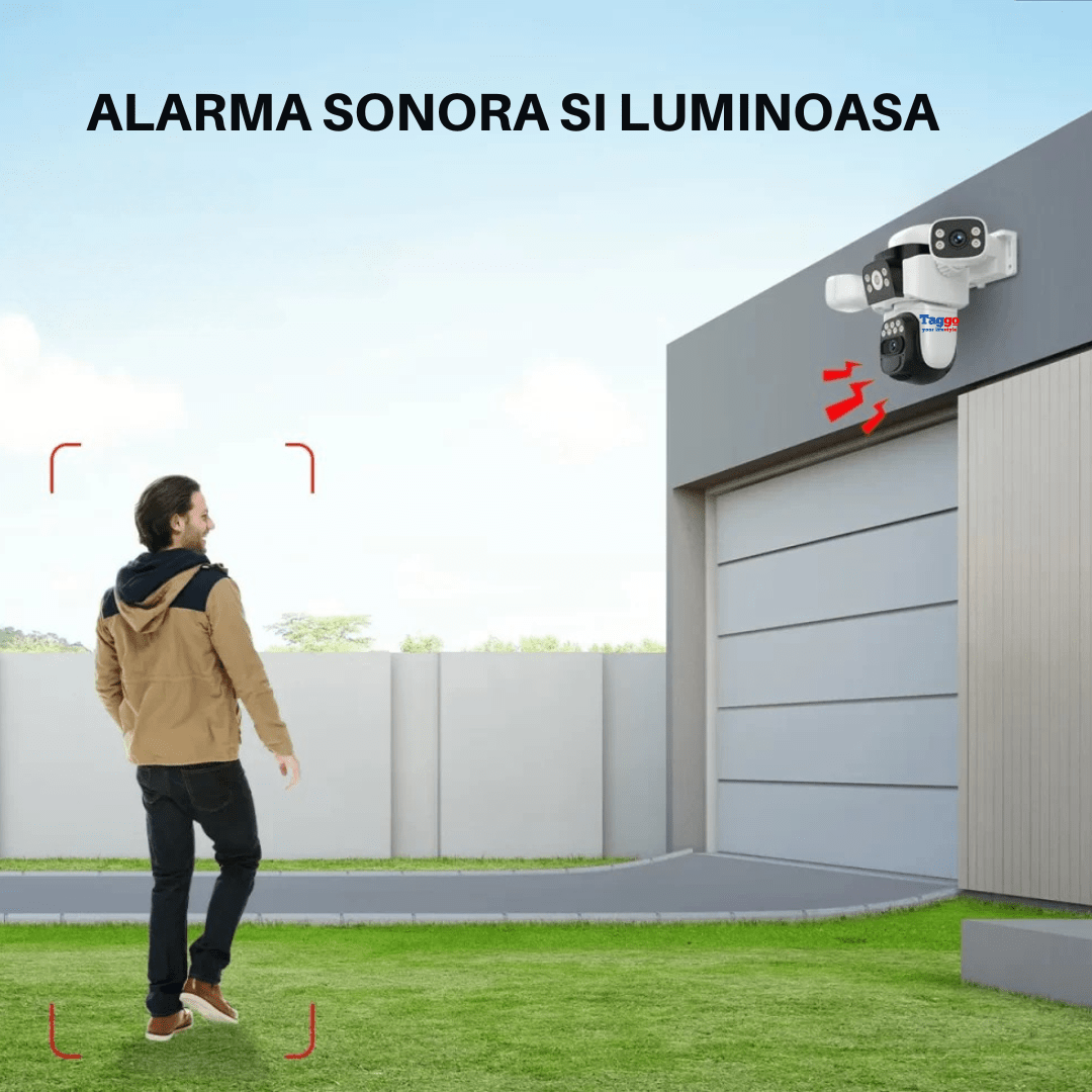 Camera crocodil solar WIFI multi - lentile, 12MP, panou solar, stocare in cloud si SD, Rezistenta la apa IP66, Urmarire persoane - Taggo.ro