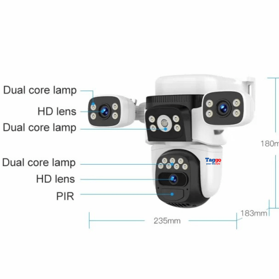 Camera crocodil solar WIFI multi - lentile, 12MP, panou solar, stocare in cloud si SD, Rezistenta la apa IP66, Urmarire persoane - Taggo.ro