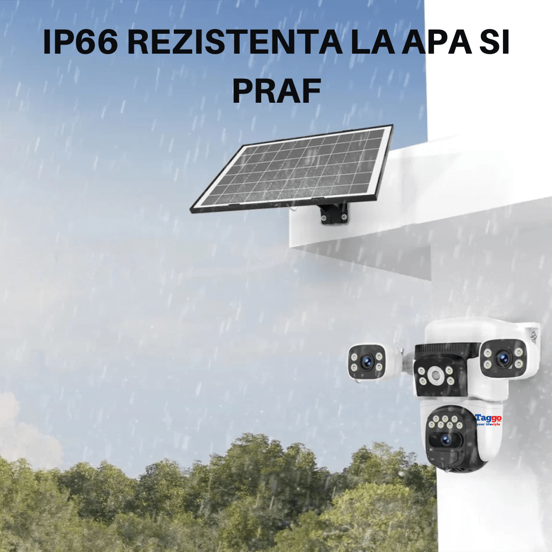 Camera crocodil solar WIFI multi - lentile, 12MP, panou solar, stocare in cloud si SD, Rezistenta la apa IP66, Urmarire persoane - Taggo.ro
