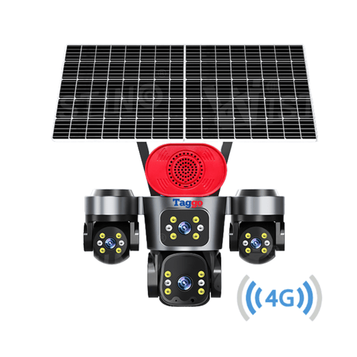 Camera de Supraveghere 4 Lentile, 16MP, Dublu Panou Solar, Conexiune 4G, Control din Aplicatie, Viziune Colora si IR, Comunicare Bidirectionala, Protectie IP66