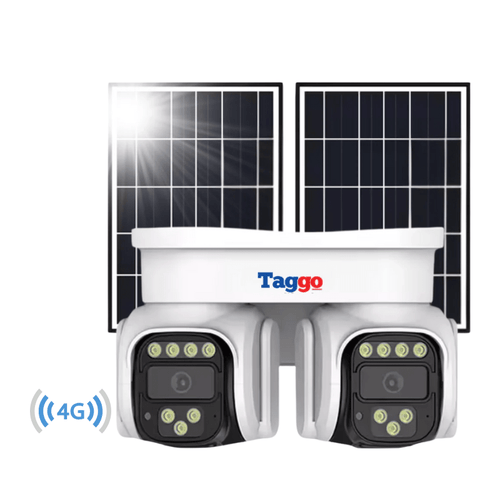 Camera de supraveghere 4G 4K, Panou solar 20W, 2 lentile 360 , Detectie dubla, Control din aplicatie, Comunicare bidirectionala, Urmarire automata
