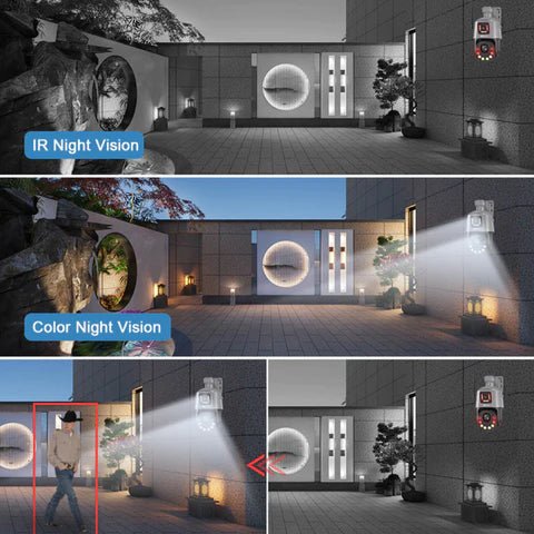 Camera de supraveghere 4G Cartela SIM 6K, 100X, 2 lentile, Control din aplicatie, Detectie umana, Rezistenta la apa IP66 - Taggo.ro