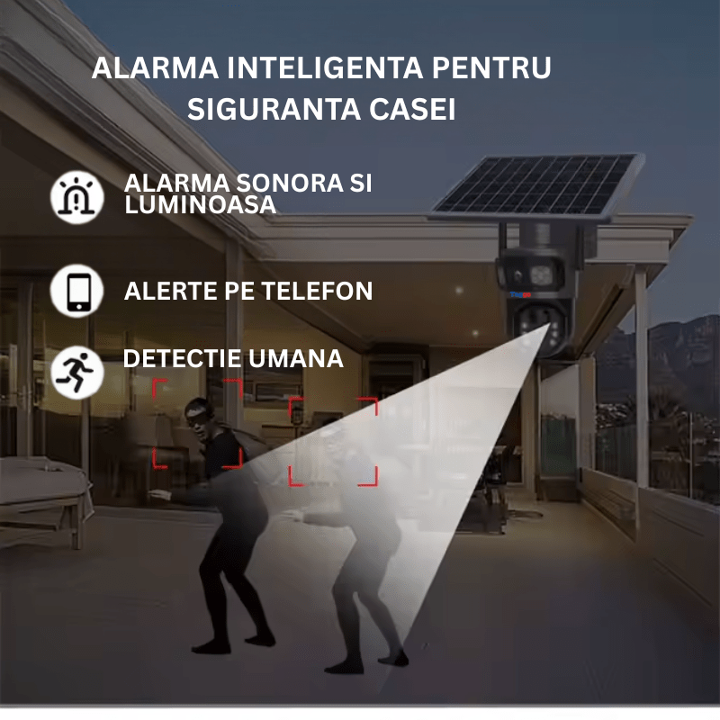 Camera de Supraveghere 4G, Rezolutie 8MP, Incarcare Solara, Urmarire Automata, Rezistenta la Apa IP66 - Taggo.ro