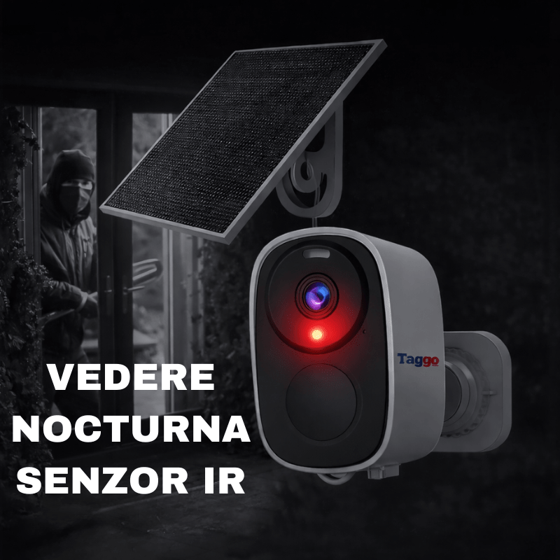 Camera de Supraveghere cu Panou Solar, Fixa, 3MP, Conexiune 4G, Control din Aplicatie, Senzor IR, Protectie IP66 - Taggo.ro