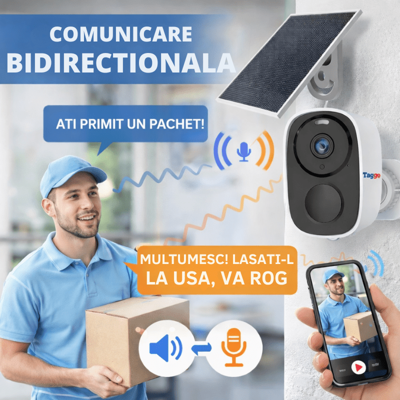 Camera de Supraveghere cu Panou Solar, Fixa, 3MP, Conexiune 4G, Control din Aplicatie, Senzor IR, Protectie IP66 - Taggo.ro