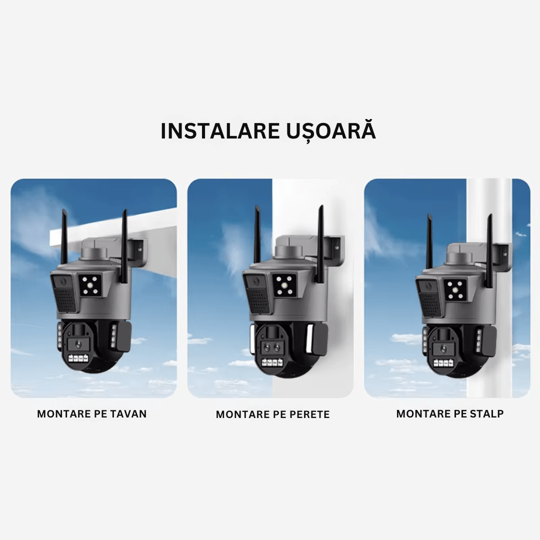 Camera de Supraveghere Solara 4G Cartela SIM 4K , Panou Solar 14W, Rezistenta La Apa IP 66, Control din aplicatie - Taggo.ro