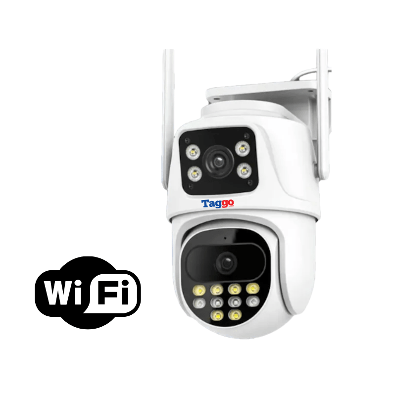 Camera de supraveghere WIFI 4K, 2 lentile, Control din aplicatie, Urmarire automata, Rezistenta la apa IP66 - Taggo.ro