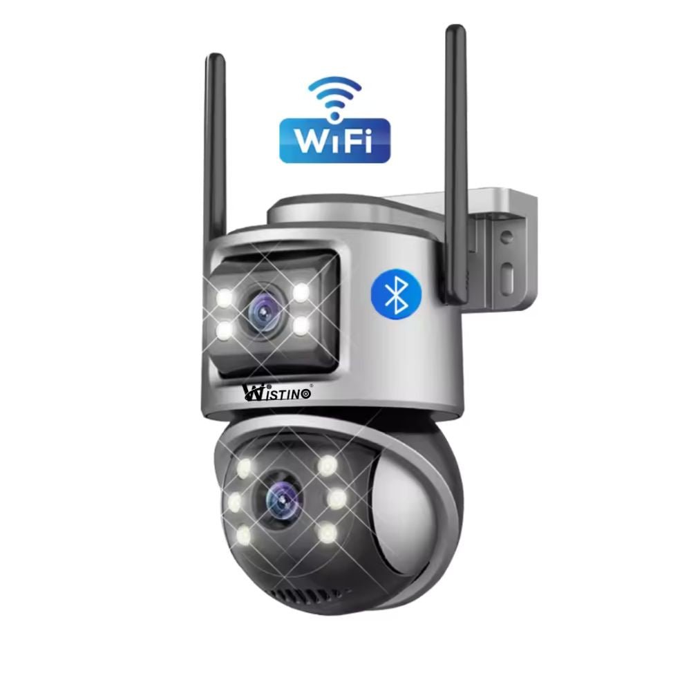 Camera de supraveghere WIFI 4K, 8MP, 2 lentile, Control din aplicatie, Urmarire automata, Rezistenta la apa IP66 - Taggo.ro