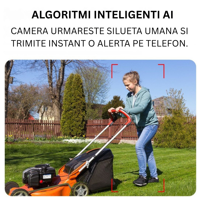 Camera de supraveghere WIFI 4K, 9MP, 3 lentile, Control din aplicatie, Comunicare bidirectionala, Urmarire automata, IP66 - Taggo.ro