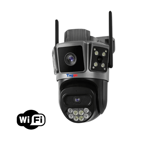 Camera de supraveghere WIFI 6K, 10MP, 3 ecrane, Urmarire automata, Control din aplicatie, Rezistenta la apa , Full Color