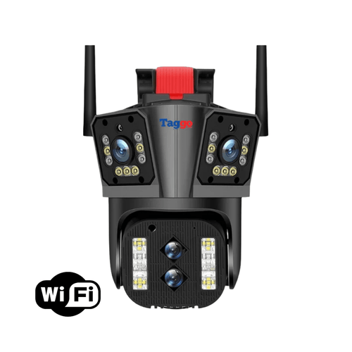 Camera de supraveghere  Zoom 10X, WIFI 8K, 16MP, 4 lentile, Control din aplicatie, Comunicare bidirectionala, Urmarire automata