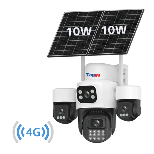 Camera Solara Cu 4 Lentile, PTZ, 4G / eSIM, 16MP cu Night Vision Full Color si Detectie Miscare