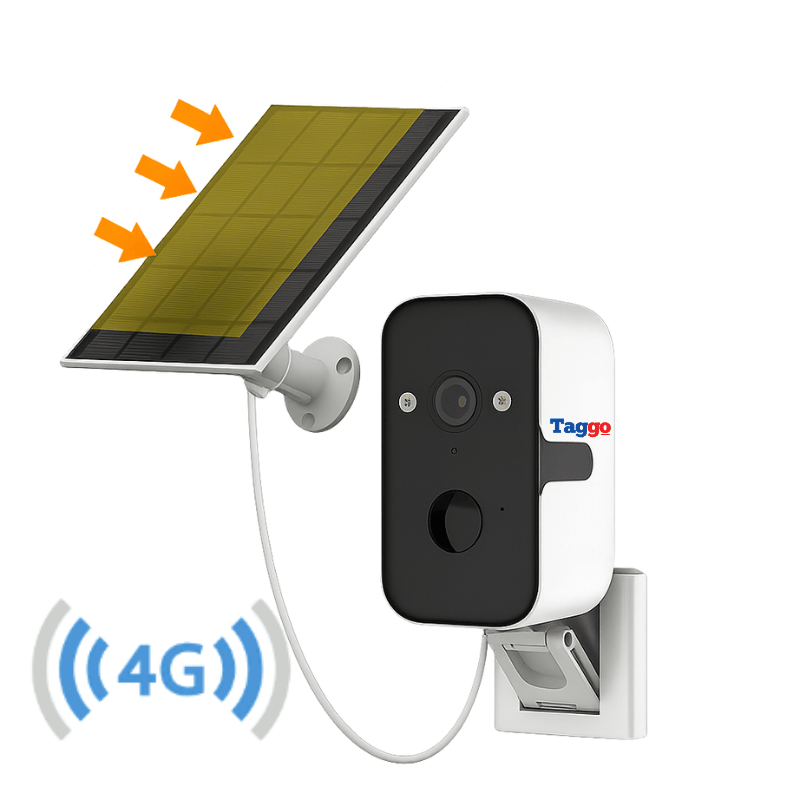 Camera Supraveghere 2K, cu Panou Solar, Coneziune 4G, Rezolutie 4MP, Protectie IP66, Senzor PIR, Notificari - Taggo.ro
