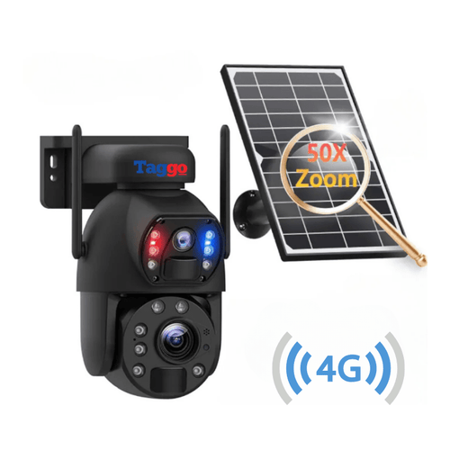 Camera Supraveghere 4G 4K Ultra HD 50X ZOOM, 10W, Dual Camera, Incarcare Solara, Rotire Din Aplicatie, Rezistenta La Apa IP 66