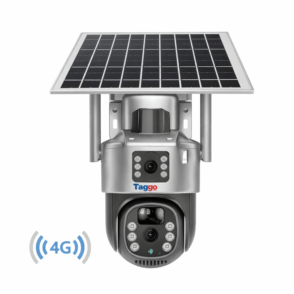 Camera Supraveghere 4G 4K Ultra HD, Dual Camera 8MP, Incarcare Solara, Rotire Din Aplicatie, Rezistenta La Apa IP 66 - Taggo.ro