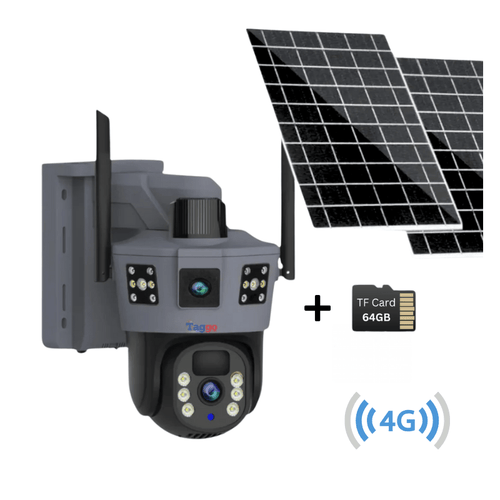 Camera Supraveghere 4G 6K Ultra HD, Dual Camera 12MP, Dubla Incarcare Solara, Rotire Din Aplicatie, Rezistenta La Apa IP 66, Card 64GB