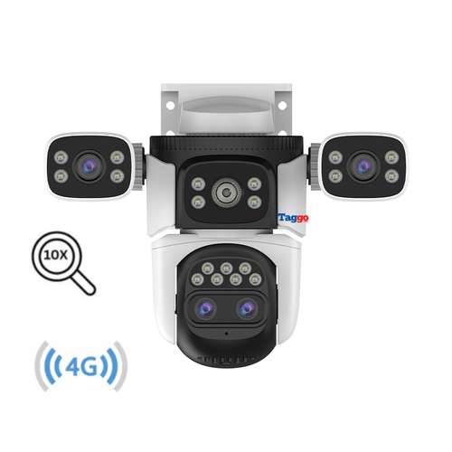 Camera Supraveghere 4G Crocodil 16MP – Zoom 10X, Vedere Nocturna Color, Audio Bidirectional, Detectie Miscare si Urmarire Automata, Multi lens