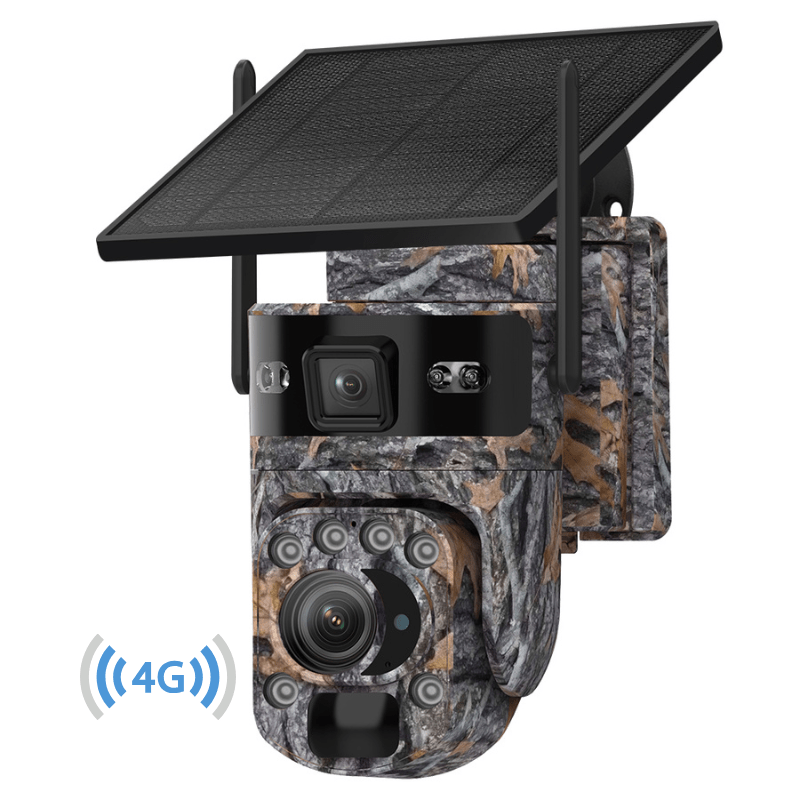 Camera Supraveghere 4G, Solara, 2 Lentile, 8MP 4K, Zoom 99X, Control din Aplicatie, Viziune Nocturna Color - Taggo.ro