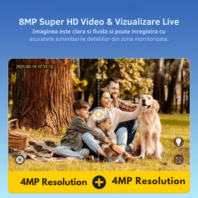 Camera Supraveghere 4G, Solara, 2 Lentile, 8MP 4K, Zoom 99X, Negru, Control din Aplicatie, Viziune Nocturna Color - Taggo.ro