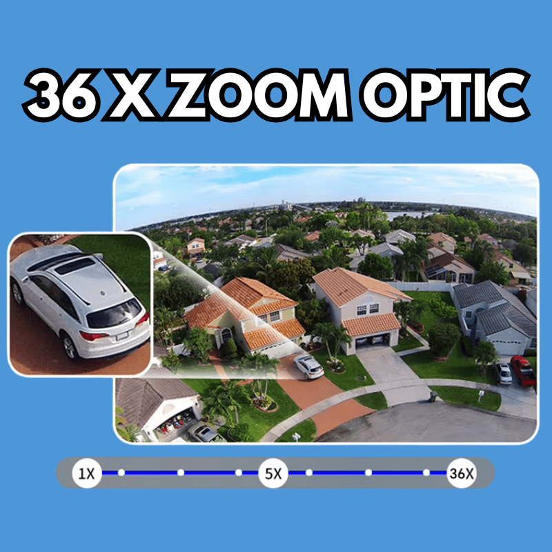 Camera Supraveghere cu Panou Solar Dublu TAGGO pentru exterior, conexiune 4G 4K, Inregistrare Continua AOV, Zoom Optic 36x - Taggo.ro